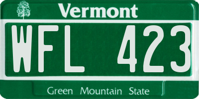VT license plate WFL423