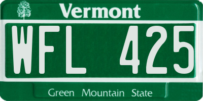 VT license plate WFL425