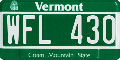 VT license plate WFL430