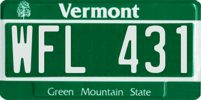 VT license plate WFL431
