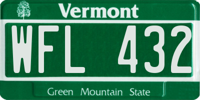 VT license plate WFL432