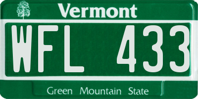 VT license plate WFL433