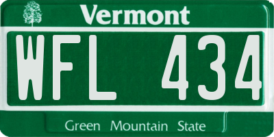VT license plate WFL434