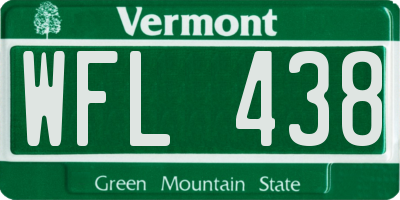 VT license plate WFL438