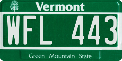 VT license plate WFL443