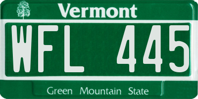 VT license plate WFL445