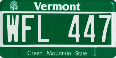 VT license plate WFL447