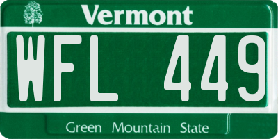 VT license plate WFL449