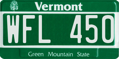 VT license plate WFL450