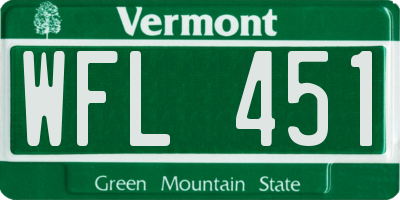 VT license plate WFL451