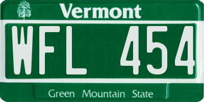 VT license plate WFL454