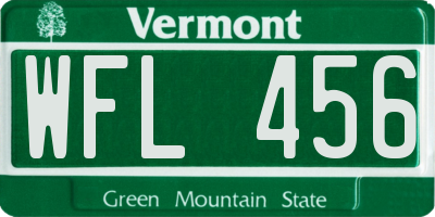 VT license plate WFL456