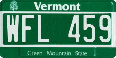 VT license plate WFL459