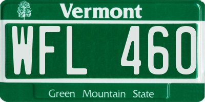 VT license plate WFL460