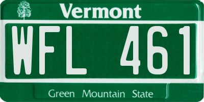 VT license plate WFL461