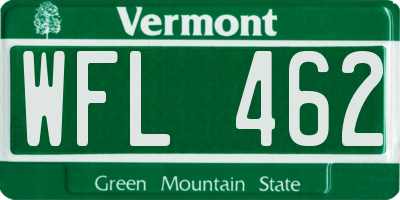 VT license plate WFL462
