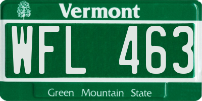 VT license plate WFL463