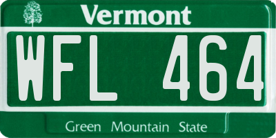 VT license plate WFL464