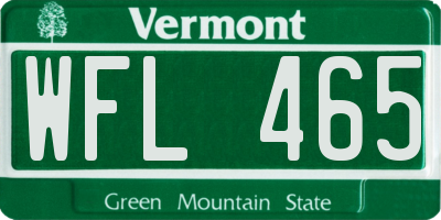 VT license plate WFL465
