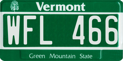 VT license plate WFL466
