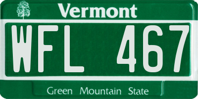 VT license plate WFL467
