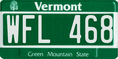 VT license plate WFL468