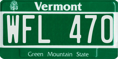 VT license plate WFL470