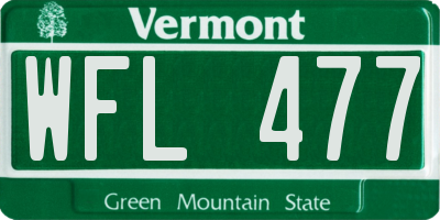 VT license plate WFL477