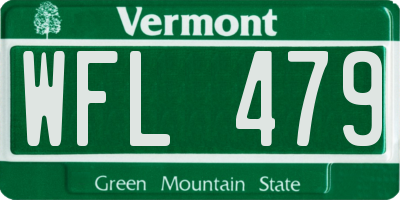 VT license plate WFL479