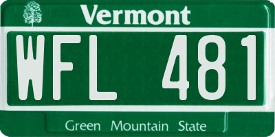 VT license plate WFL481