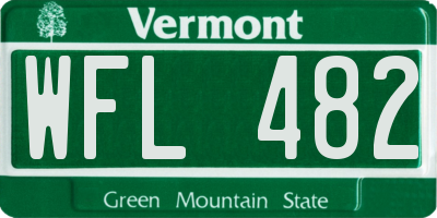 VT license plate WFL482
