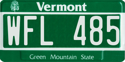 VT license plate WFL485