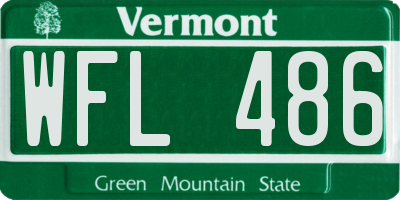 VT license plate WFL486