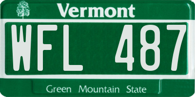 VT license plate WFL487
