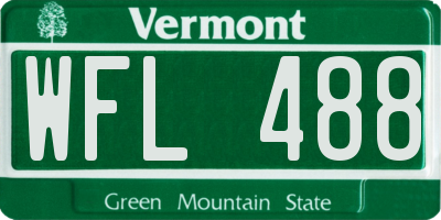 VT license plate WFL488