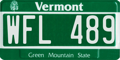 VT license plate WFL489