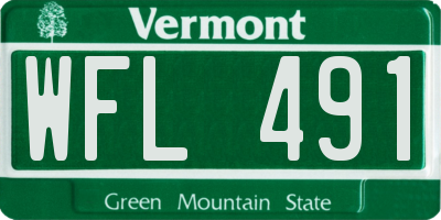 VT license plate WFL491