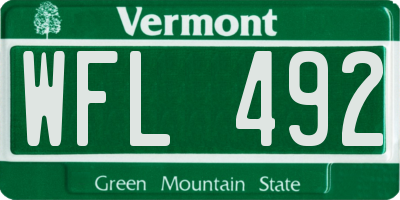 VT license plate WFL492