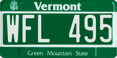 VT license plate WFL495
