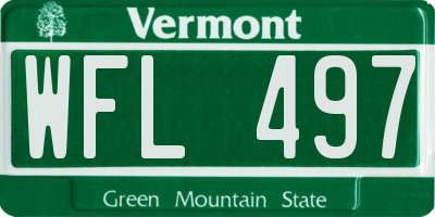VT license plate WFL497