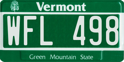 VT license plate WFL498