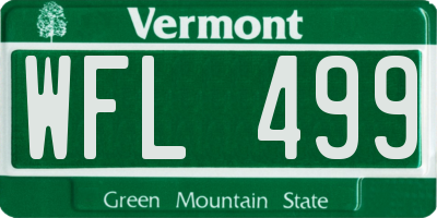 VT license plate WFL499