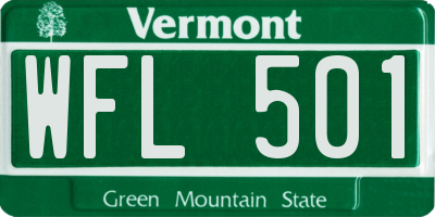 VT license plate WFL501