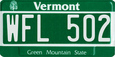 VT license plate WFL502
