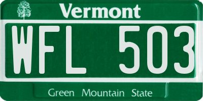 VT license plate WFL503