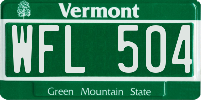 VT license plate WFL504