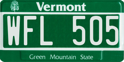 VT license plate WFL505
