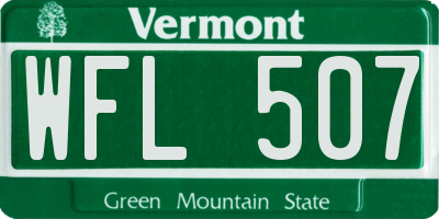 VT license plate WFL507