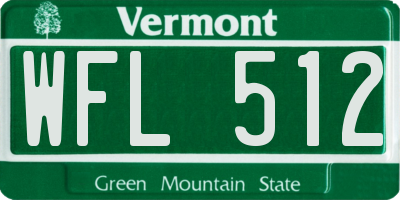 VT license plate WFL512