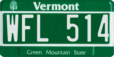 VT license plate WFL514